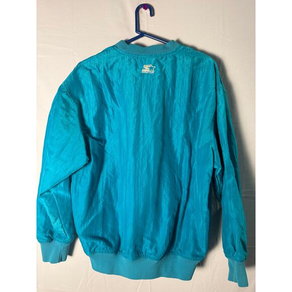 Vintage Starter Blue V-neck Windbreaker Pullover Jacket w/ Pocket Size Large - Picture 2 of 4